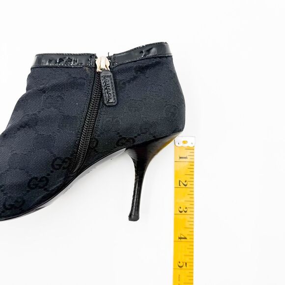 Gucci GG Canvas Pointed Toe Ankle Boots Heels Size 8 - Picture 14 of 15